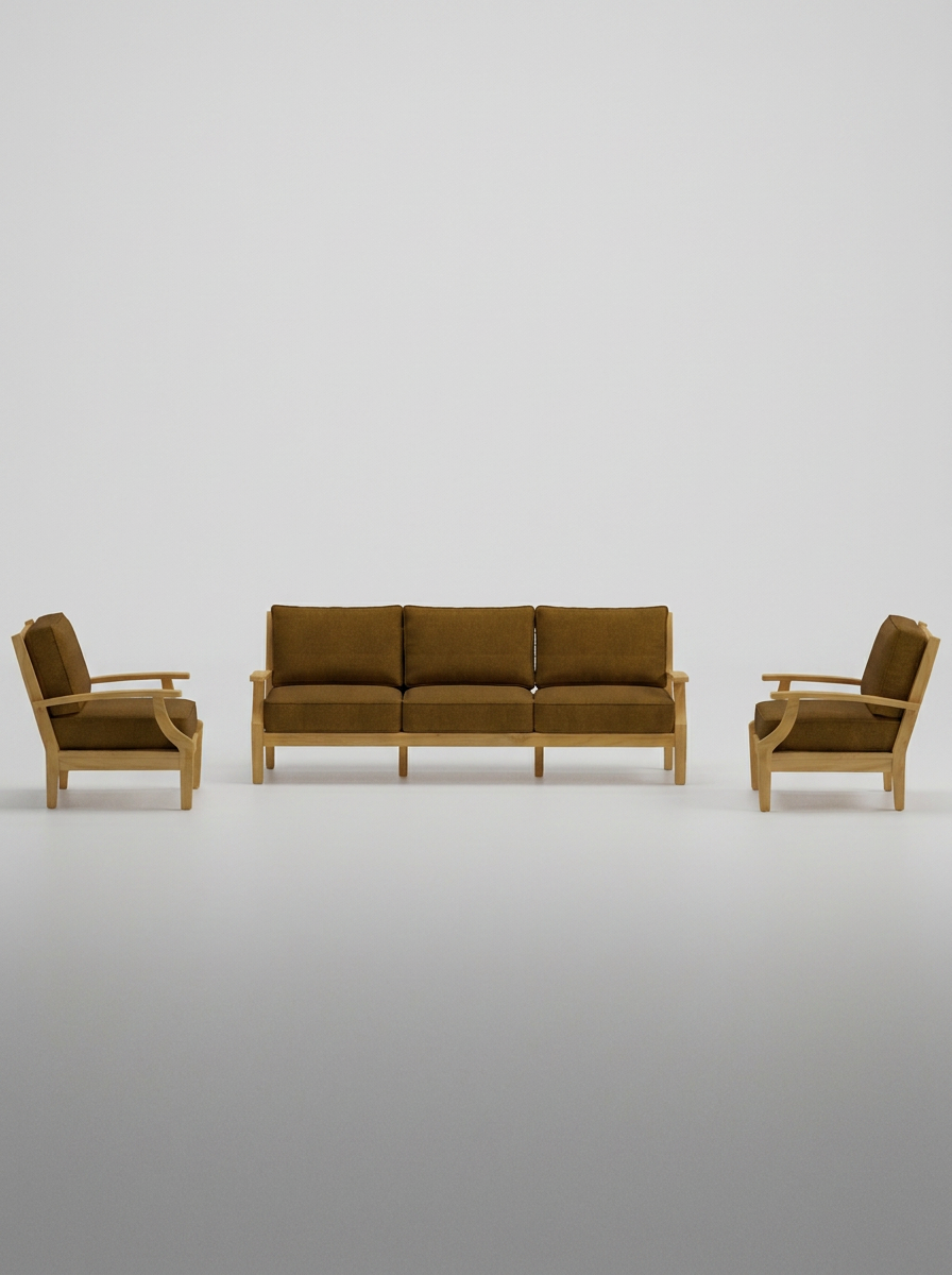 03B Mila Sofa Chat Set - Canvas Teak - Jrs Patio San Diego