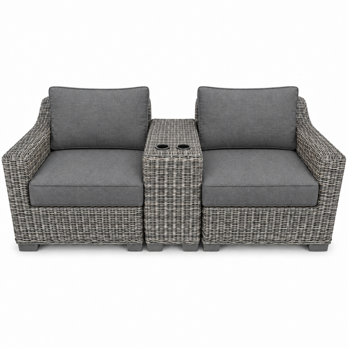 Seacoast – Outdoor Lounge Set in gray wicker, Cast Slate (40434)