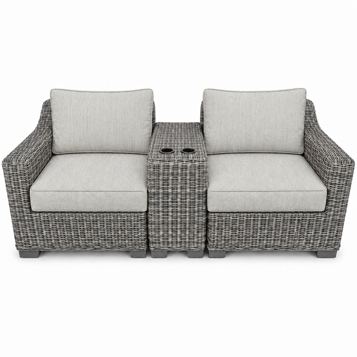 Seacoast – Outdoor Lounge Set in gray wicker, Canvas Granite (5402)