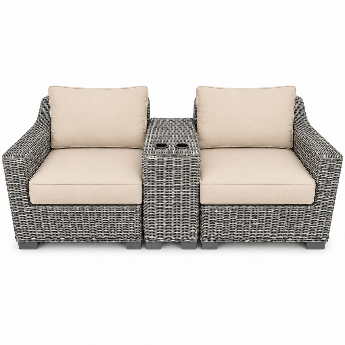 Seacoast – Outdoor Lounge Set in gray wicker