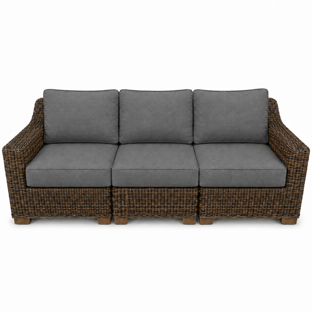 Seacoast – Outdoor Sofa in brown wicker, Cast Slate (40434)