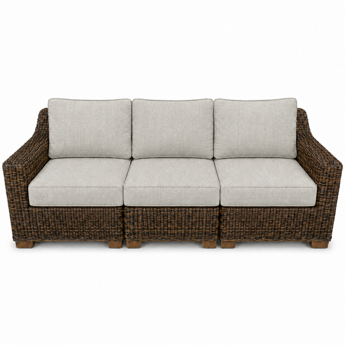 Seacoast – Outdoor Sofa in brown wicker, Canvas Granite (5402)