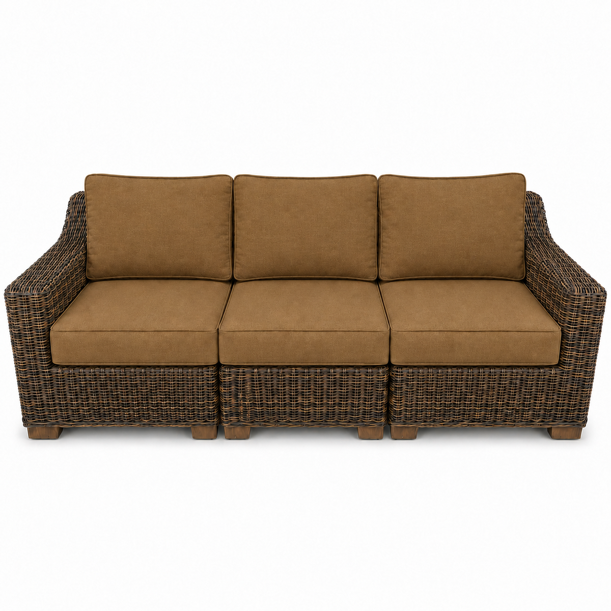 Seacoast – Outdoor Sofa in brown wicker, Canvas Teak (5488)