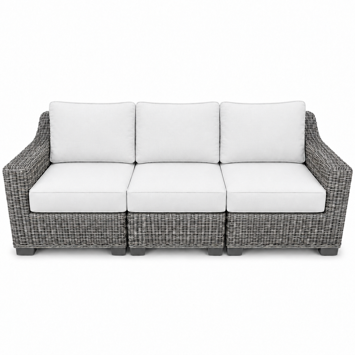 Seacoast – Outdoor Sofa in gray wicker, Olefin White