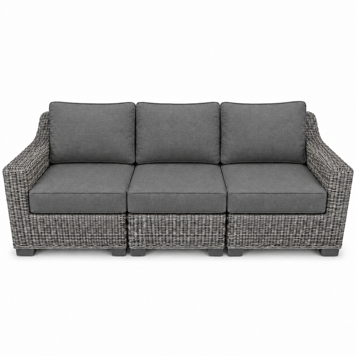 Seacoast – Outdoor Sofa in gray wicker, Cast Slate (40434)