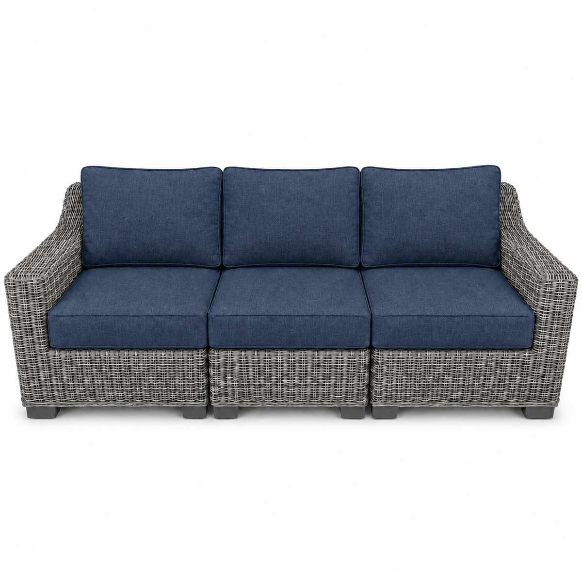 Seacoast – Outdoor Sofa in gray wicker, Spectrum Indigo (48080)