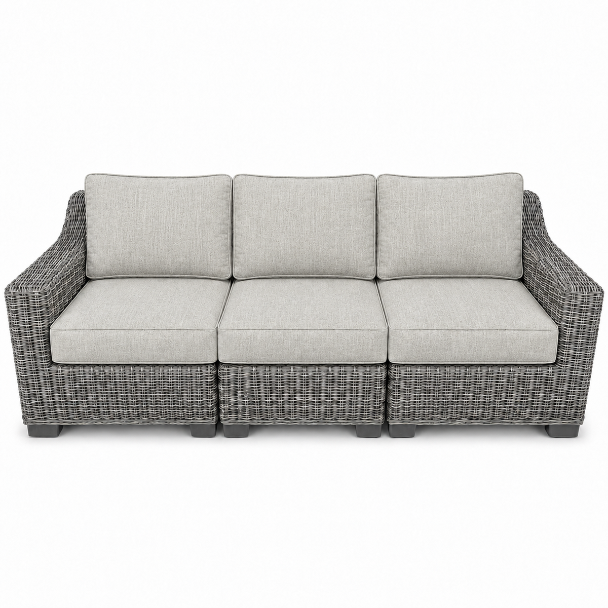 Seacoast – Outdoor Sofa in gray wicker, Canvas Granite (5402)
