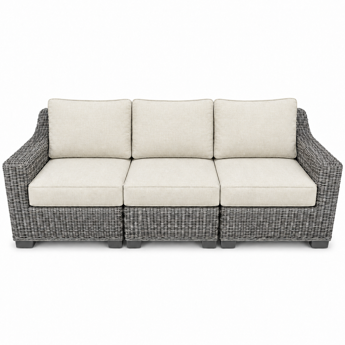 Seacoast – Outdoor Sofa in gray wicker, Canvas Canvas (5453)