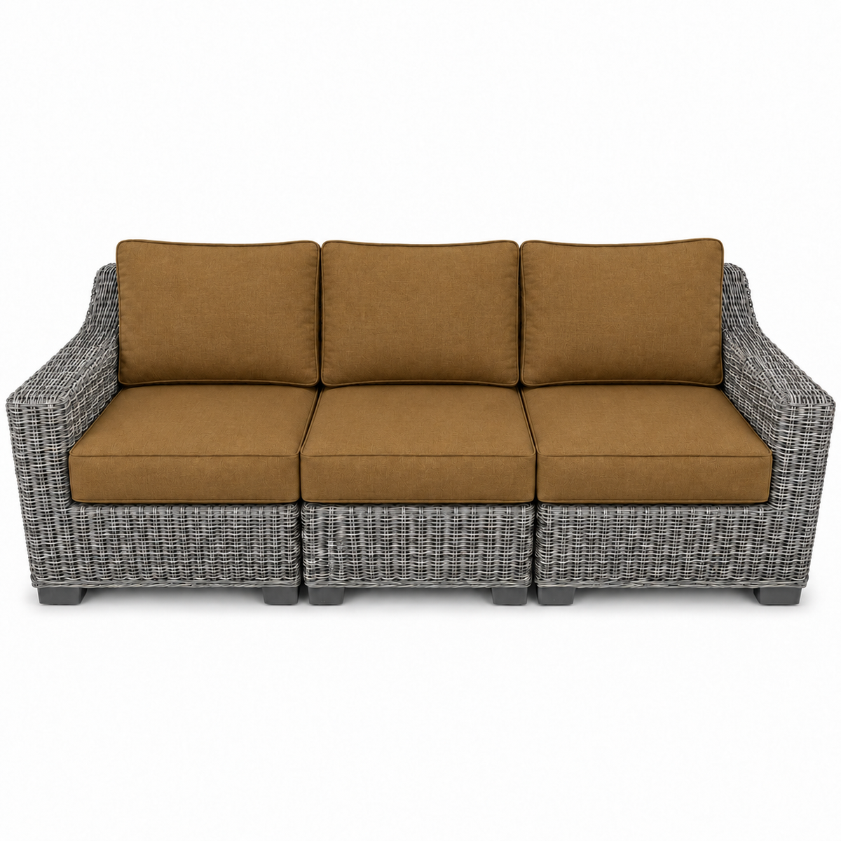 Seacoast – Outdoor Sofa in gray wicker, Canvas Teak (5488)