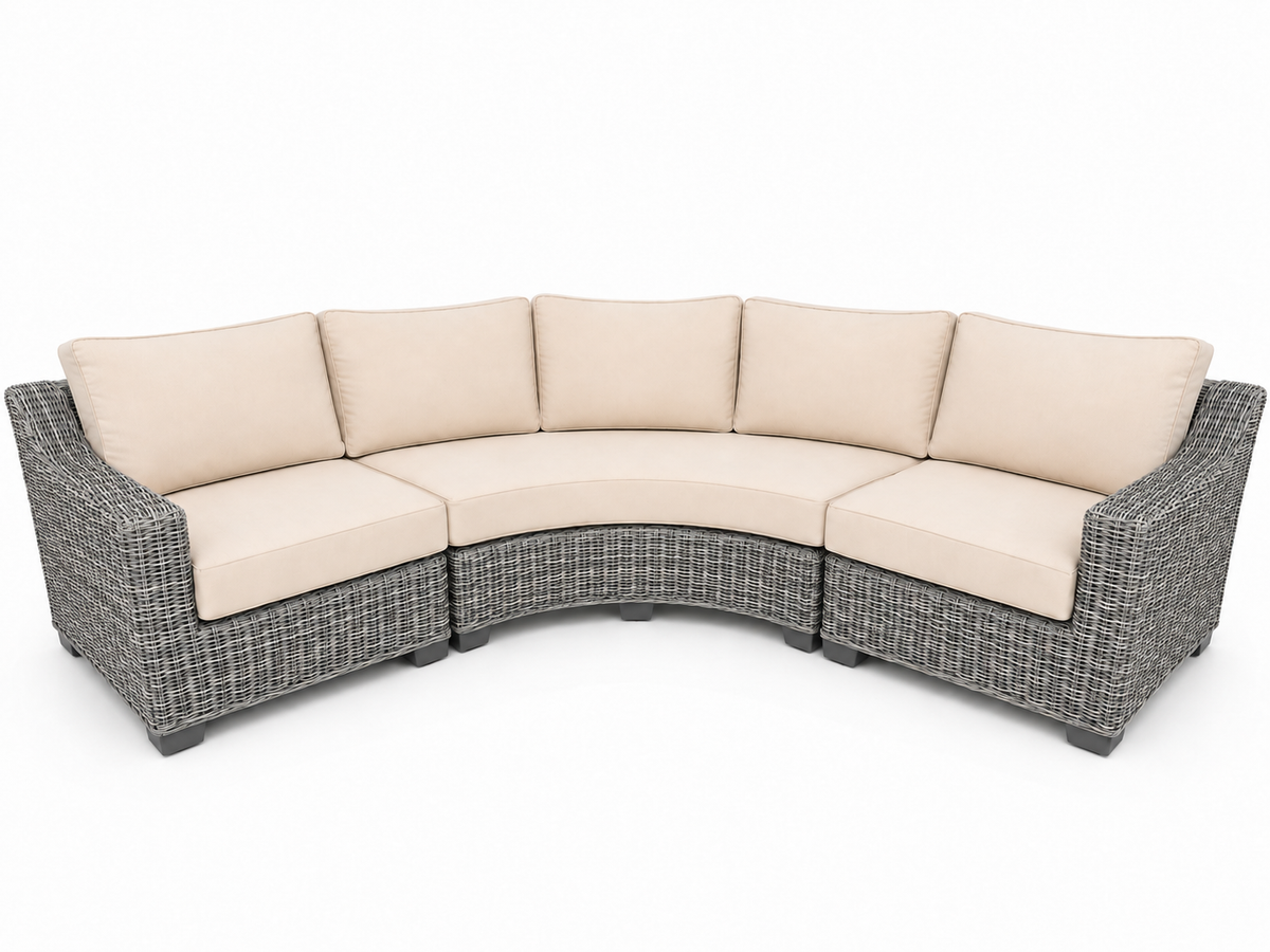 Seacoast – Outdoor Curved Set in gray wicker
