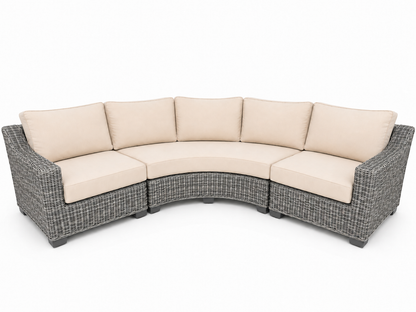 Seacoast – Outdoor Curved Set in gray wicker