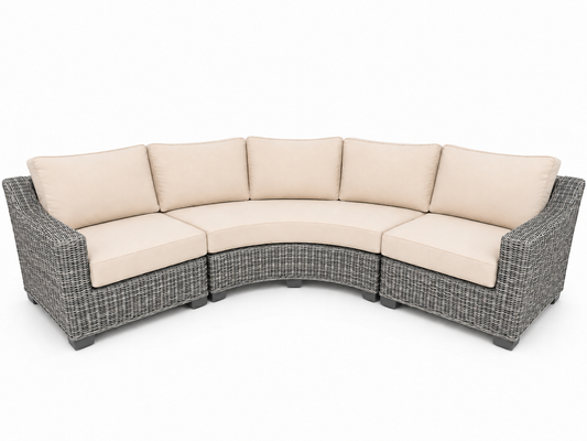 Seacoast – Outdoor Curved Set in gray wicker