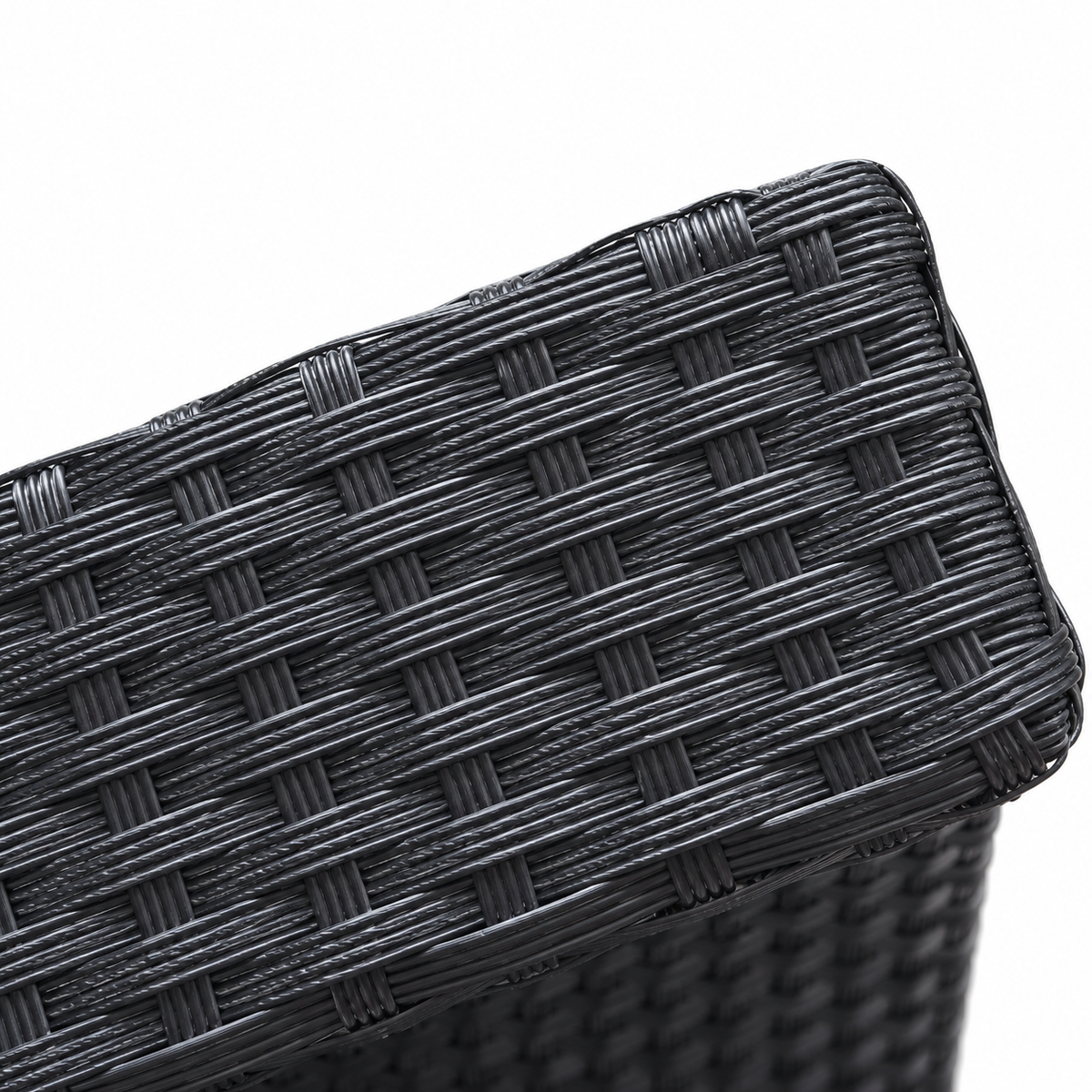 Essential Wicker Sofa – Essential Black Wicker Corner Weave Detail | Jr's Patio San Diego