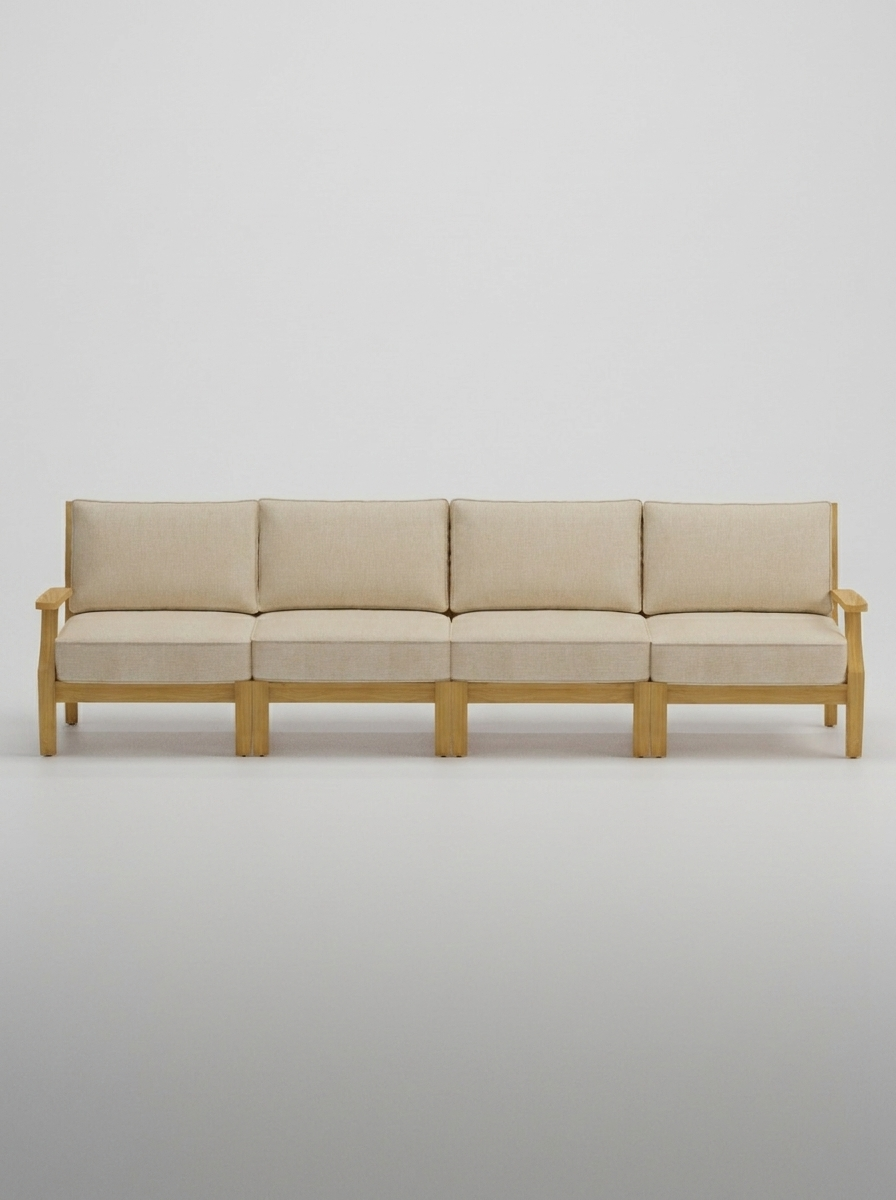 04A Mila 4 Seat Sofa - Canvas Flax - Jrs Patio San Diego