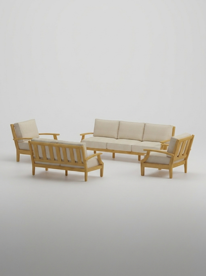 04C Mila Sofa Loveseat Conversation Set - Canvas Canvas - Jrs Patio San Diego