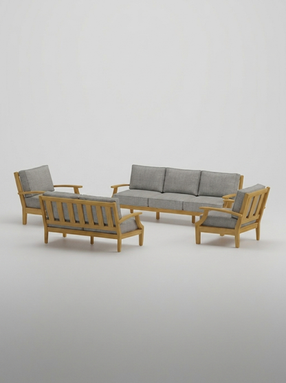 04C Mila Sofa Loveseat Conversation Set - Canvas Granite - Jrs Patio San Diego