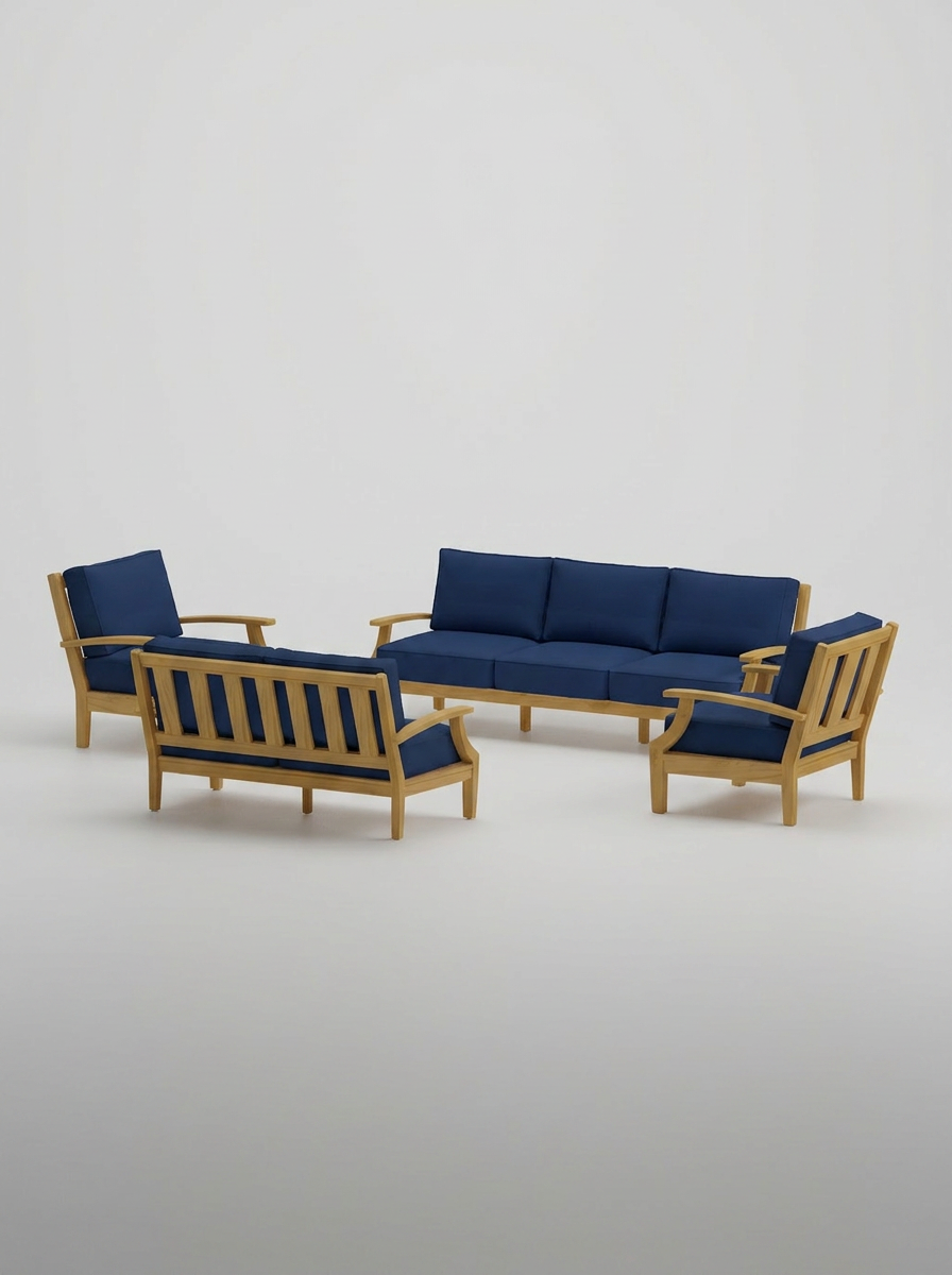 04C Mila Sofa Loveseat Conversation Set - Canvas Navy - Jrs Patio San Diego