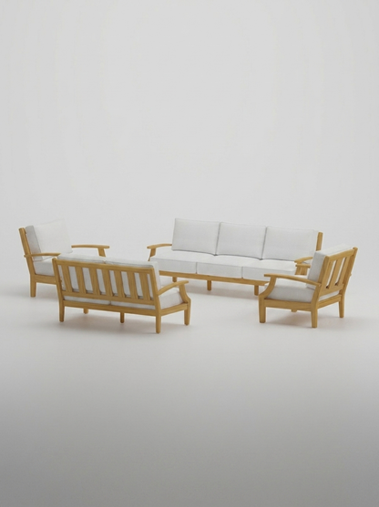 04C Mila Sofa Loveseat Conversation Set - Olefin White - Jrs Patio San Diego