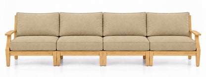 Mila Teak Outdoor 4-Seat Sofa in Sunbrella 48019 Spectrum Sand | Jr's Patio San Diego