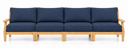 Mila Teak Outdoor 4-Seat Sofa in Sunbrella 48080 Spectrum Indigo | Jr's Patio San Diego