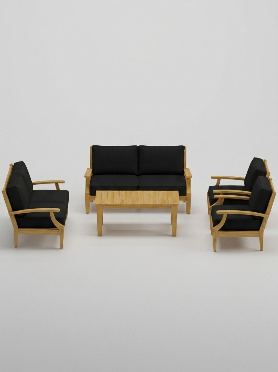 05A Mila 5-Piece Sofa Conversation Set - Canvas Black - Jrs Patio San Diego