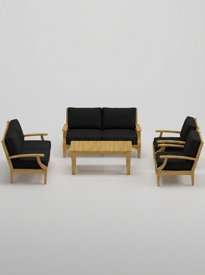 05A Mila 5-Piece Sofa Conversation Set - Canvas Black - Jrs Patio San Diego