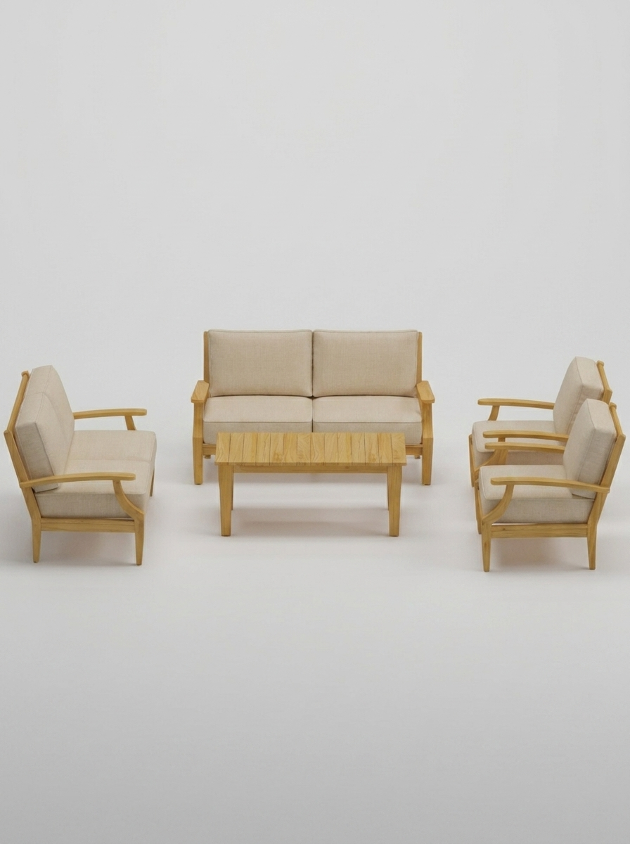 05A Mila 5-Piece Sofa Conversation Set - Canvas Flax - Jrs Patio San Diego