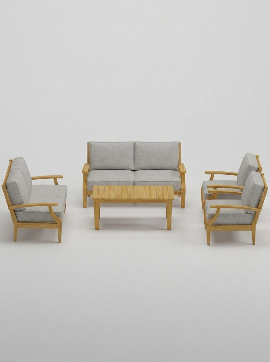 05A Mila 5-Piece Sofa Conversation Set - Canvas Granite - Jrs Patio San Diego