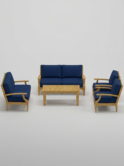 05A Mila 5-Piece Sofa Conversation Set - Canvas Navy - Jrs Patio San Diego