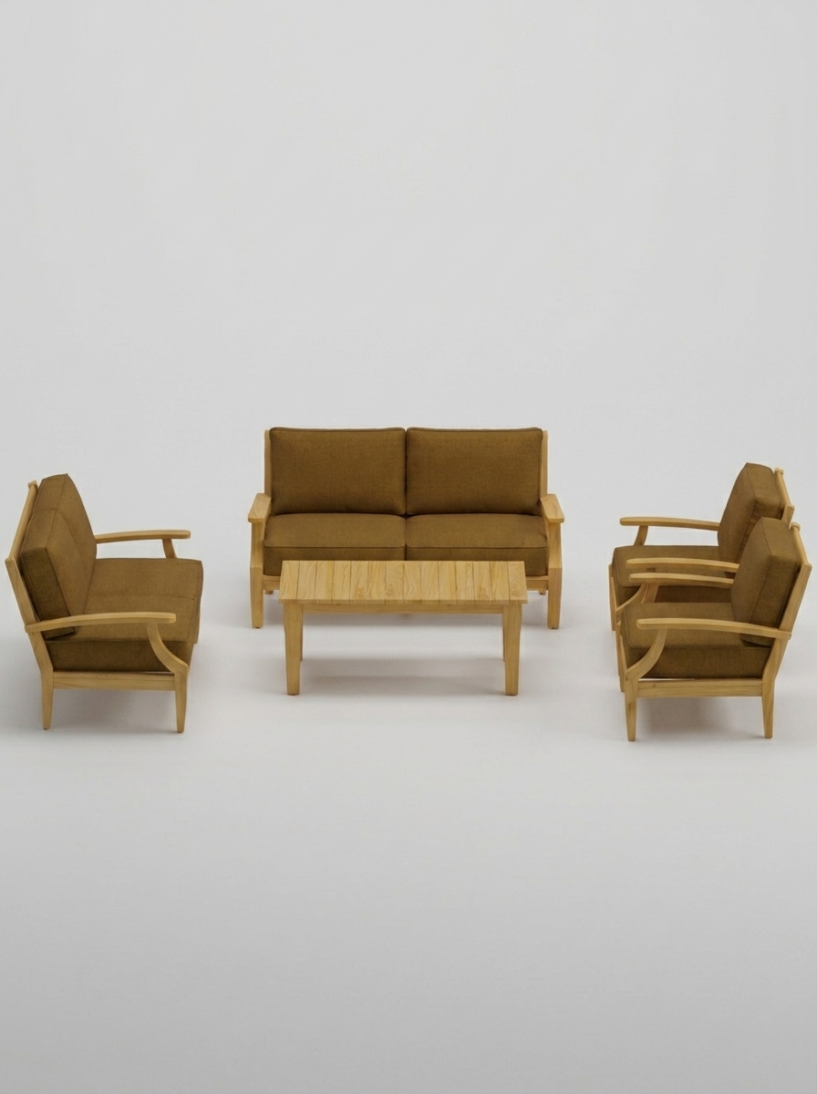 05A Mila 5-Piece Sofa Conversation Set - Canvas Teak - Jrs Patio San Diego