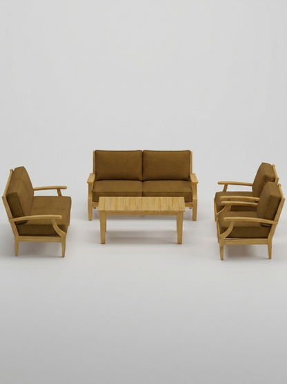 05A Mila 5-Piece Sofa Conversation Set - Canvas Teak - Jrs Patio San Diego