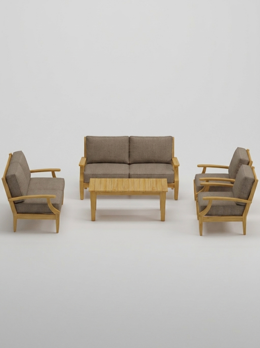 05A Mila 5-Piece Sofa Conversation Set - Cast Shale - Jrs Patio San Diego
