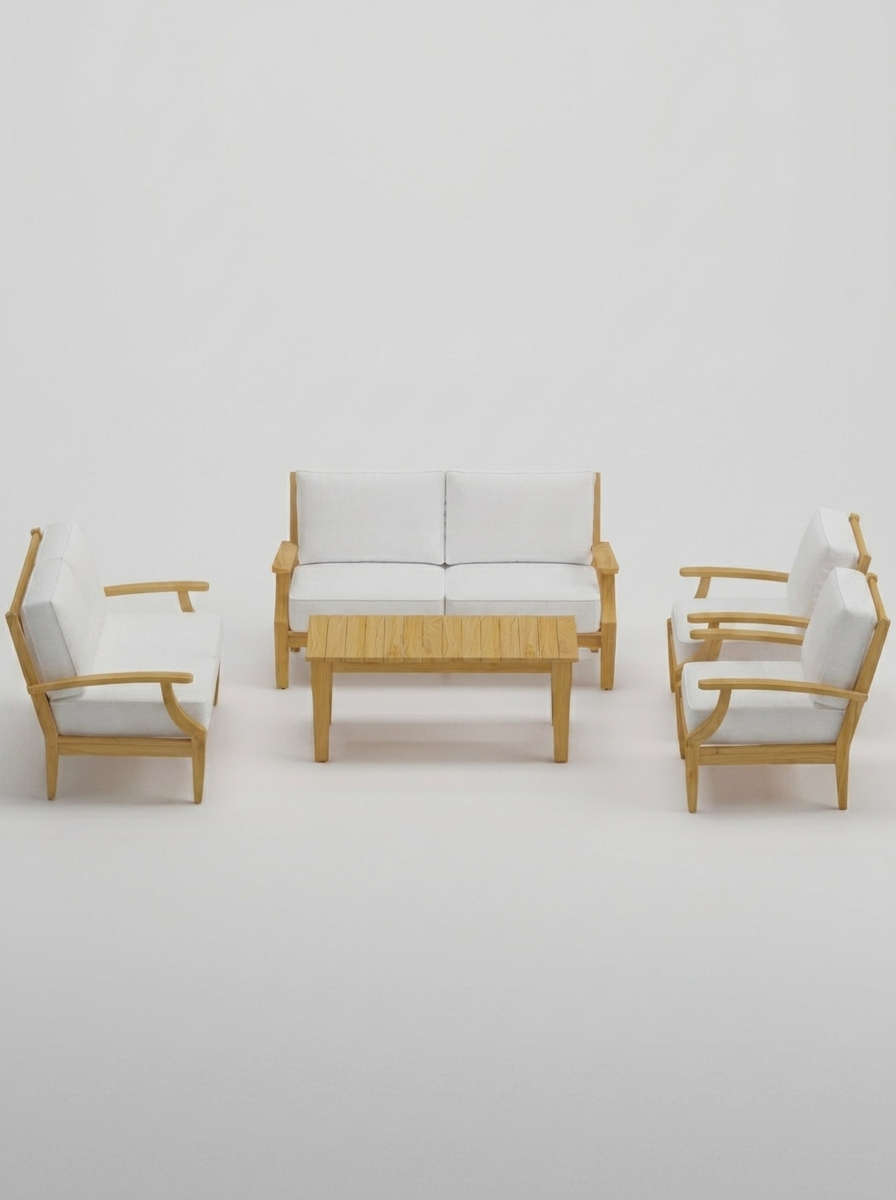 05A Mila 5-Piece Sofa Conversation Set - Olefin White - Jrs Patio San Diego