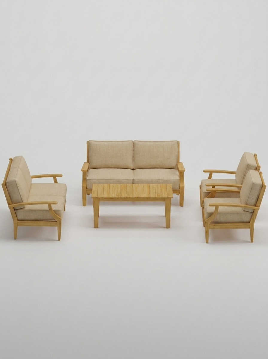 05A Mila 5-Piece Sofa Conversation Set - Spectrum Sand - Jrs Patio San Diego
