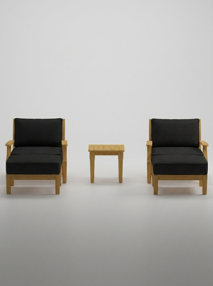 05B Mila Chair Lounge Set - Canvas Black - Jrs Patio San Diego