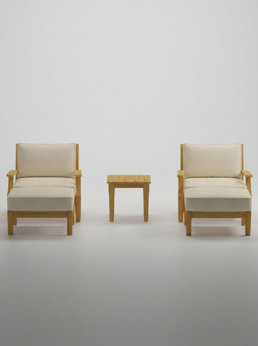 05B Mila Chair Lounge Set - Canvas Canvas - Jrs Patio San Diego