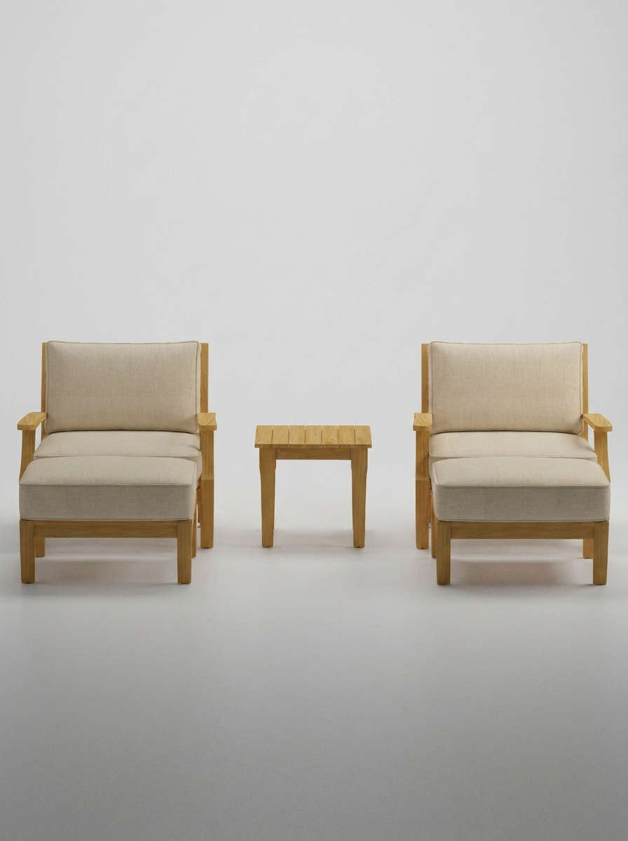 05B Mila Chair Lounge Set - Canvas Flax - Jrs Patio San Diego