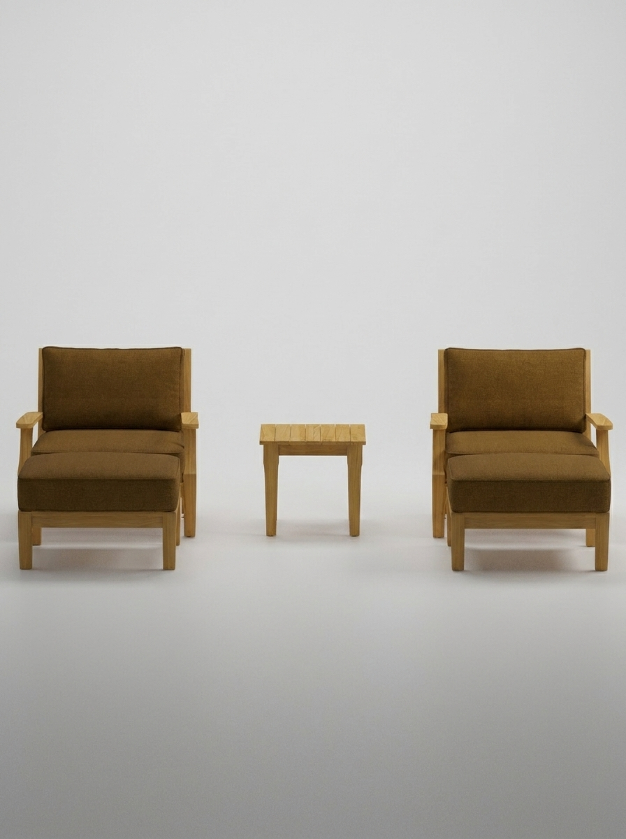 05B Mila Chair Lounge Set - Canvas Teak - Jrs Patio San Diego