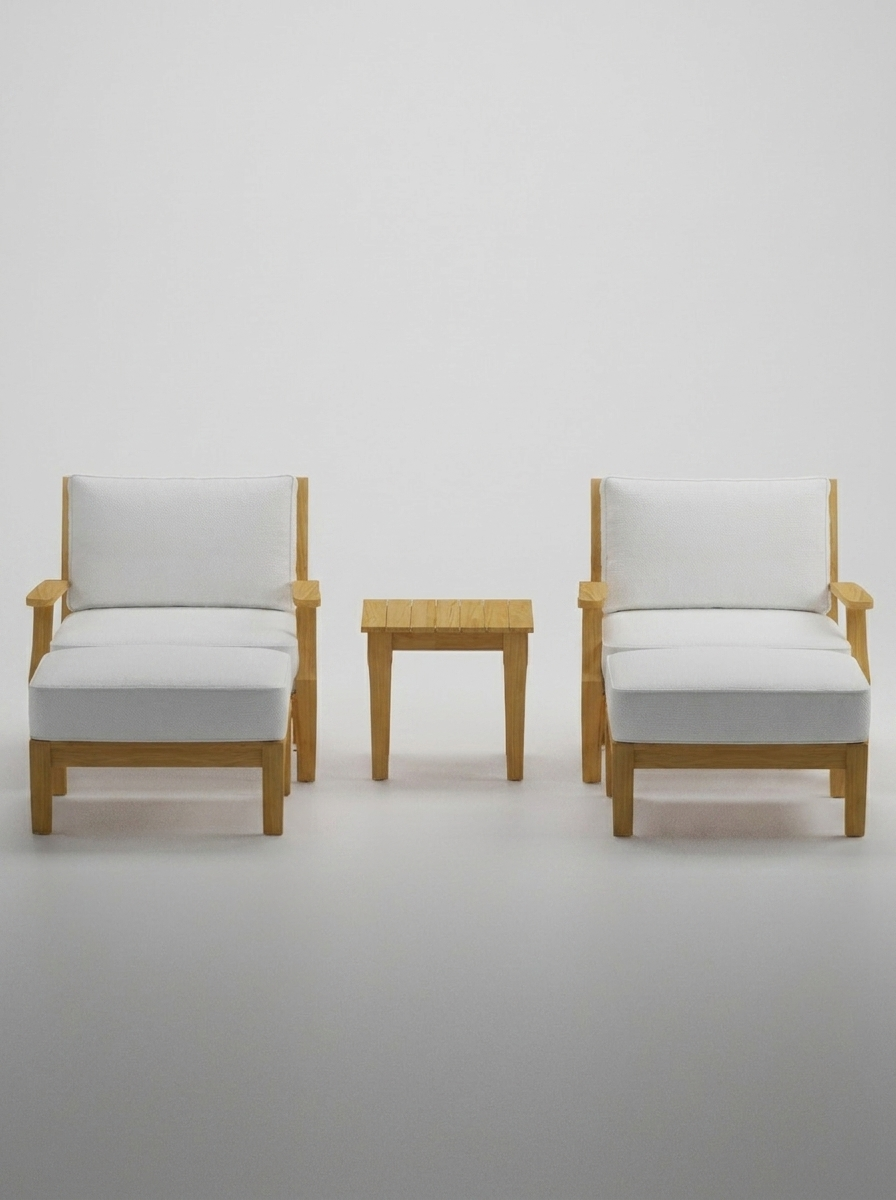 05B Mila Chair Lounge Set - Olefin White - Jrs Patio San Diego