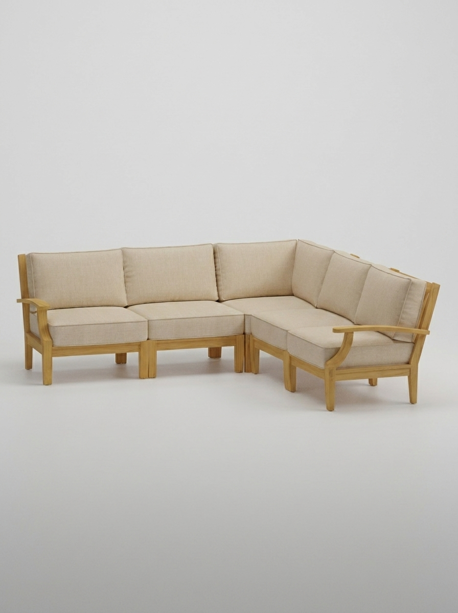 05C Mila Corner Sectional Set - Canvas Flax - Jrs Patio San Diego