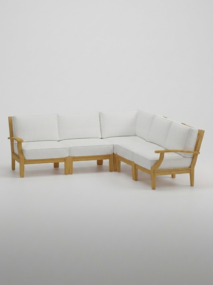 05C Mila Corner Sectional Set - Olefin White - Jrs Patio San Diego