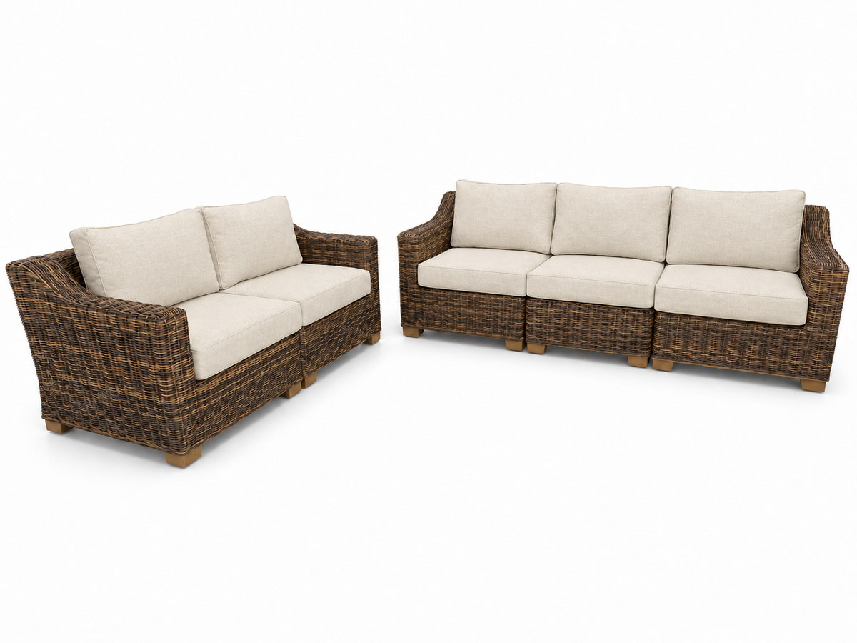 Seacoast – Sofa/Loveseat in brown wicker, Canvas Canvas (5453)