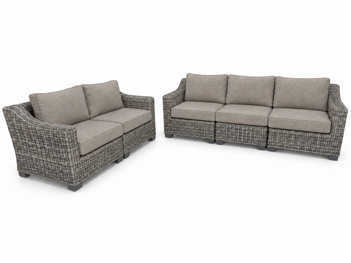 Seacoast – Sofa/Loveseat in gray wicker, Cast Shale (40432)