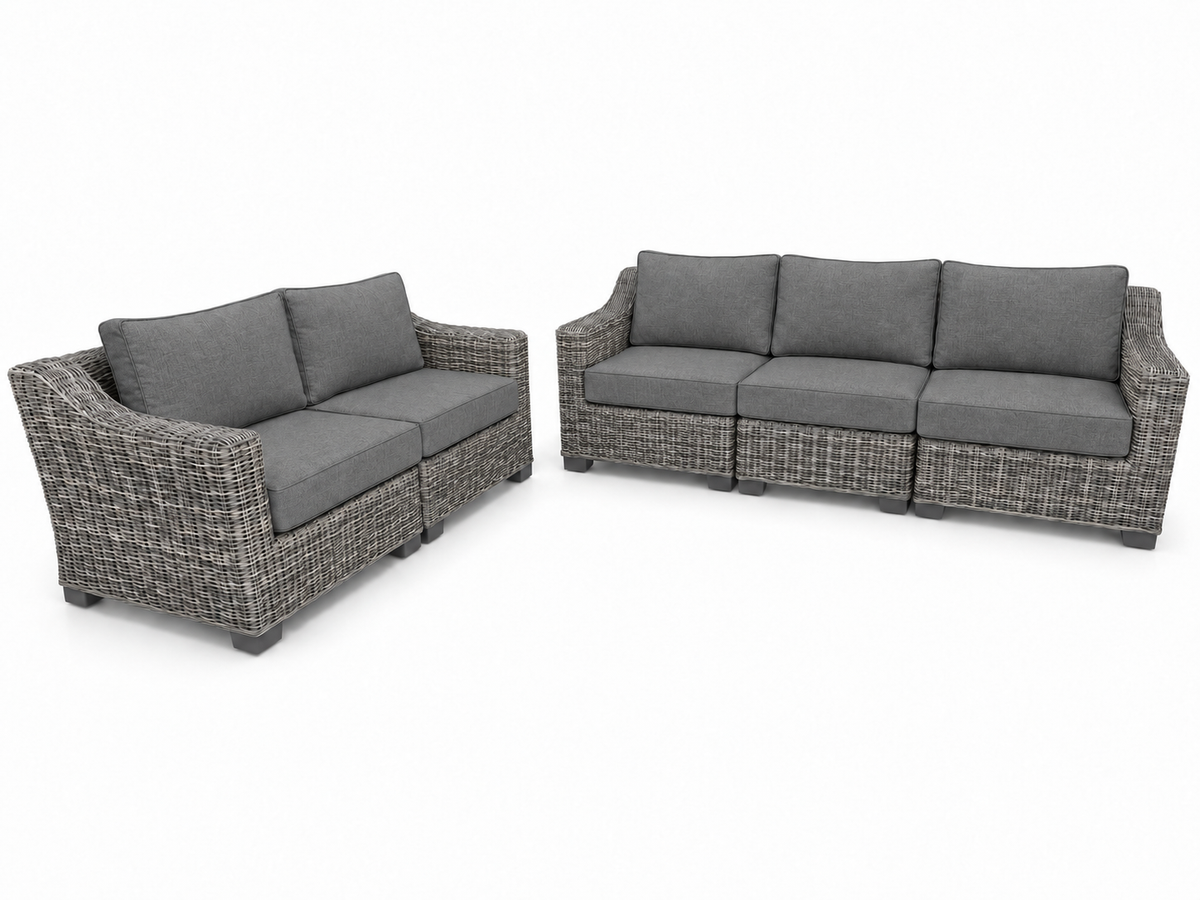 Seacoast – Sofa/Loveseat in gray wicker, Cast Slate (40434)