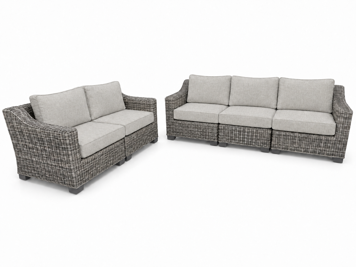 Seacoast – Sofa/Loveseat in gray wicker, Canvas Granite (5402)