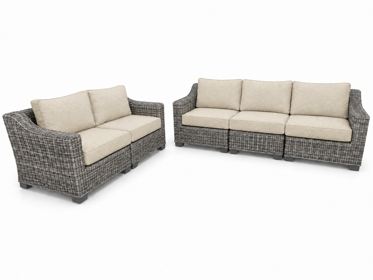 Seacoast – Sofa/Loveseat in gray wicker, Canvas Canvas (5453)