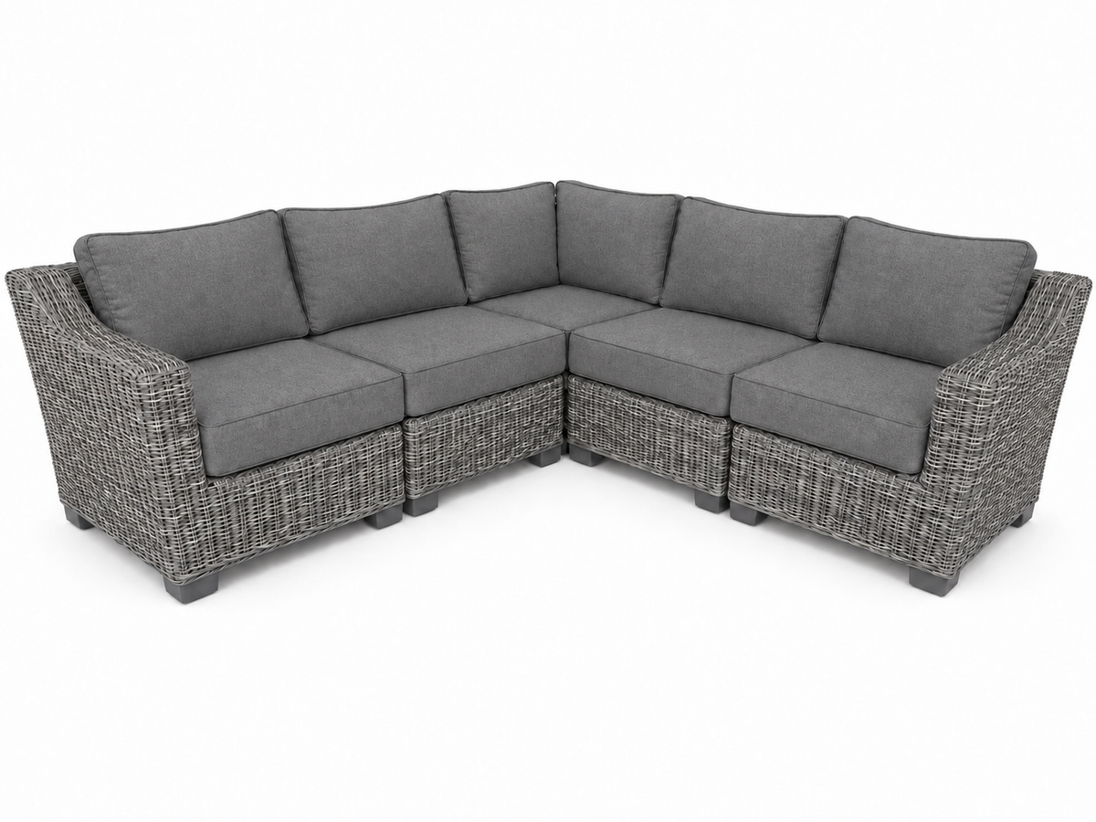 Seacoast – 8x8 Sectional in gray wicker, Cast Slate (40434)
