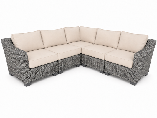 Seacoast – 8x8 Sectional in gray wicker