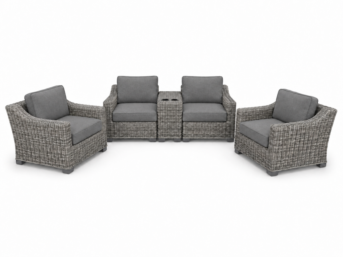 Seacoast – Loveseat Set in gray wicker, Cast Slate (40434)