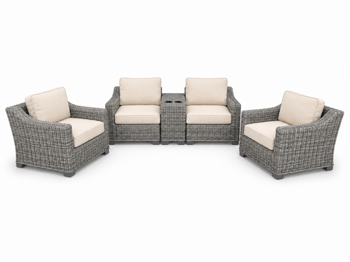 Seacoast – Loveseat Set in gray wicker